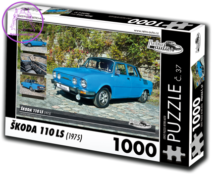 RETRO-AUTA Puzzle č. 37 Škoda 110 LS (1975) 1000 dílků