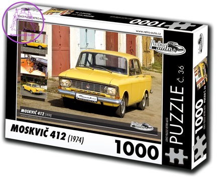 RETRO-AUTA Puzzle č. 36 Moskvič 412 (1974) 1000 dílků