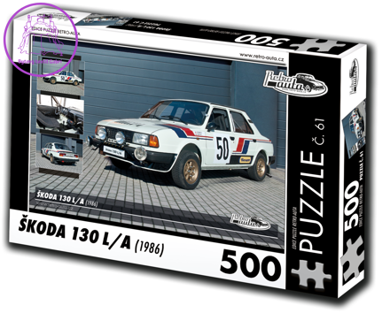 RETRO-AUTA Puzzle č. 61 Škoda 130 L,A (1986) 500 dílků