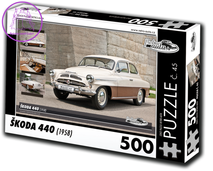 RETRO-AUTA Puzzle č. 45 Škoda 440 (1958) 500 dílků
