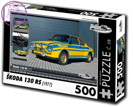 RETRO-AUTA Puzzle č. 58 Škoda 130 RS (1977) 500 dílků