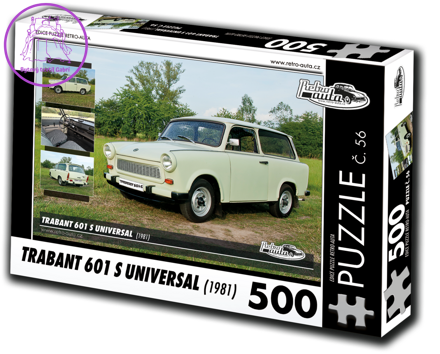 RETRO-AUTA Puzzle č. 56 Trabant 601 S Universal (1981) 500 dílků