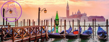 RAVENSBURGER Panoramatické puzzle Gondoly v Benátkách, Itálie 1000 dílků