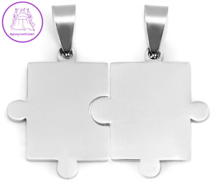 Ocelové partnerské přívěsky Puzzle 2ks - hladké