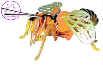 WOODEN TOY , WCK 3D puzzle Včela barevná malá