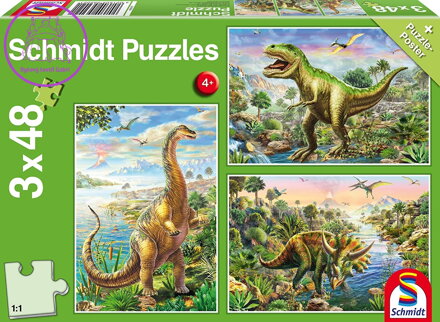 SCHMIDT Puzzle Dinosauří dobrodružství 3x48 dílků