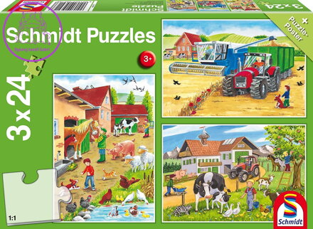 SCHMIDT Puzzle Na farmě 3x24 dílků