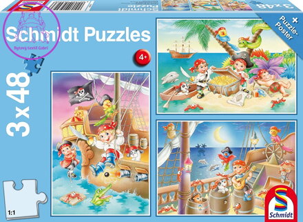 SCHMIDT Puzzle Piráti 3x48 dílků