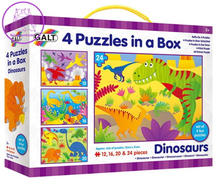 GALT Puzzle V zemi dinosaurů 4v1 (12,16,20,24 dílků)