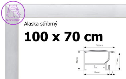 BFHM Alaska hliníkový rám na puzzle 100x70cm - stříbrný