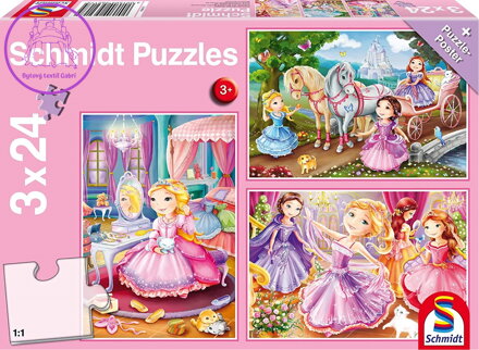 SCHMIDT Puzzle Pohádkové princezny 3x24 dílků