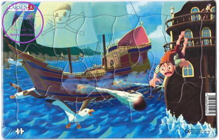 LARSEN Puzzle Pirátská bitva 15 dílků