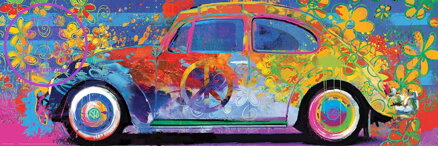 EUROGRAPHICS Panoramatické puzzle Barevný Volkswagen brouk 1000 dílků