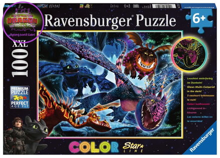 RAVENSBURGER Svítící puzzle Jak vycvičit draka III XXL 100 dílků