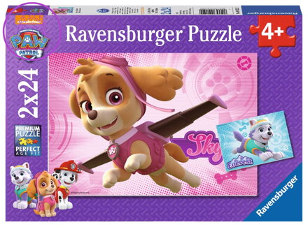 RAVENSBURGER Puzzle Tlapková patrola: Skye a Everest 2x24 dílků