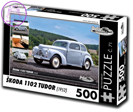 RETRO-AUTA Puzzle č. 71 Škoda 1102 TUDOR (1952) 500 dílků