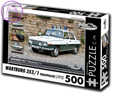 RETRO-AUTA Puzzle č. 79 Wartburg 353,1 Volkspolizei (1973) 500 dílků