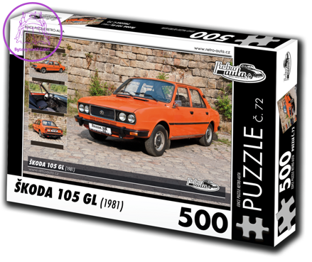 RETRO-AUTA Puzzle č. 72 Škoda 105 GL (1981) 500 dílků
