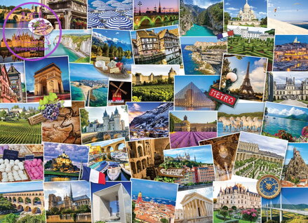 EUROGRAPHICS Puzzle Světoběžník - Francie 1000 dílků