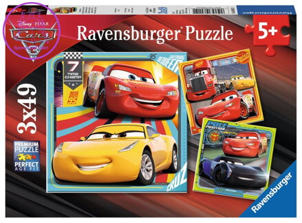 RAVENSBURGER Puzzle Auta 3: Na závodech 3x49 dílků