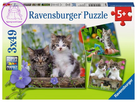 RAVENSBURGER Puzzle Koťata 3x49 dílků