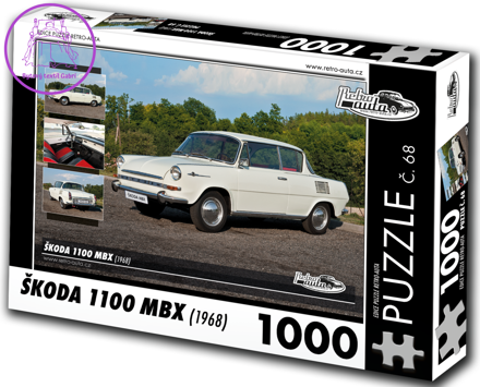 RETRO-AUTA Puzzle č. 68 Škoda 1100 MBX (1968) 1000 dílků