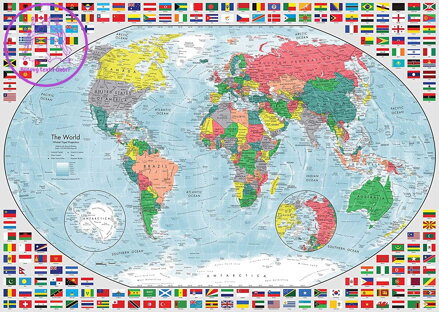 RAVENSBURGER Puzzle Barevná mapa světa 1000 dílků