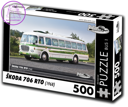 RETRO-AUTA Puzzle BUS č. 1 ŠKODA 706 RTO (1968) 500 dílků