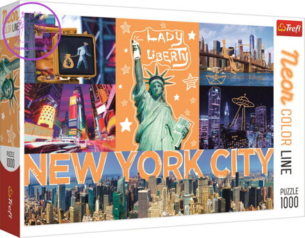 TREFL Puzzle Neon Color Line New York 1000 dílků