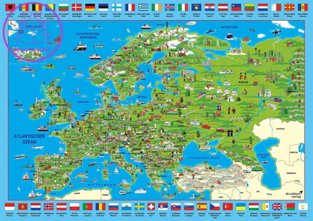 SCHMIDT Puzzle Ilustrovaná mapa Evropy 500 dílků