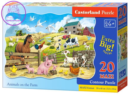 CASTORLAND Puzzle Zvířátka na farmě MAXI 20 dílků