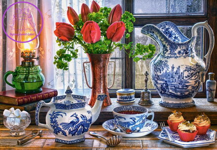CASTORLAND Puzzle Zátiší s tulipány 1500 dílků