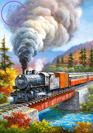 CASTORLAND Puzzle Lokomotiva na mostě 500 dílků