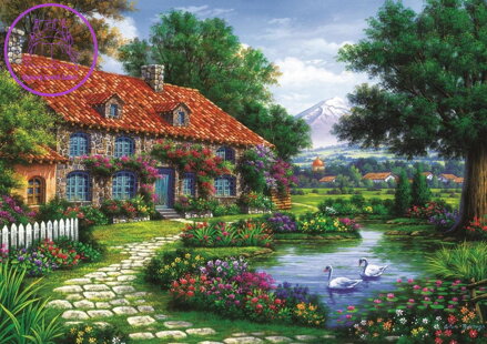 ART PUZZLE Puzzle Zahrada s labutěmi 1500 dílků
