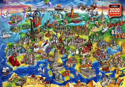ANATOLIAN Puzzle Evropský svět 1500 dílků