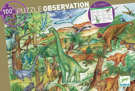 DJECO Puzzle Dinosauři 100 dílků