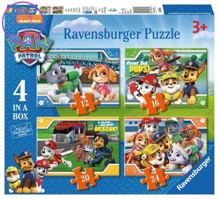 RAVENSBURGER Puzzle Tlapková patrola 4v1 (12,16,20,24 dílků)