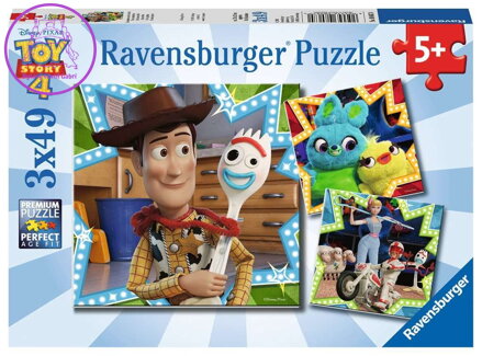 RAVENSBURGER Puzzle Toy Story 4: Jsme v tom společně 3x49 dílků