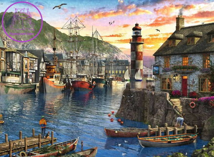 RAVENSBURGER Puzzle Východ slunce v přístavu 500 dílků