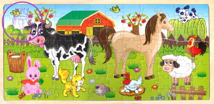 Dřevěné puzzle Na farmě 96 dílků