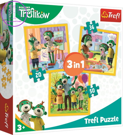 Puzzle Treflíci: Být spolu je fajn 3v1 (20,36,50 dílků)