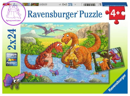 RAVENSBURGER Puzzle Hraví dinosauři 2x24 dílků