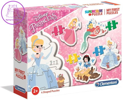CLEMENTONI Moje první puzzle Disney princezny 4v1 (3,6,9,12 dílků)