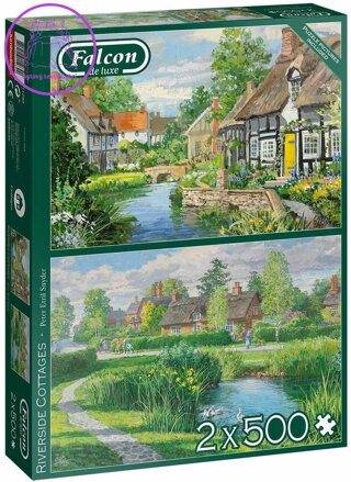 FALCON Puzzle Domky u říčních břehů 2x500 dílků