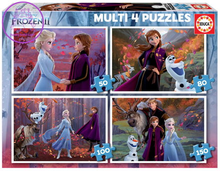 EDUCA Puzzle Ledové království 2, 4v1 (50,80,100,150 dílků)