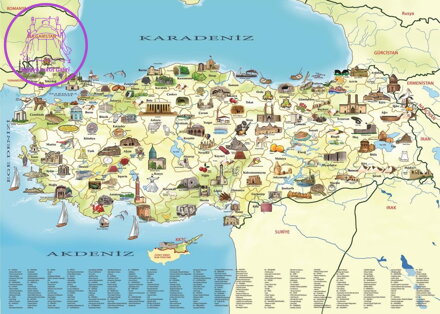 ART PUZZLE Puzzle Turecko: Kulturní mapa 260 dílků