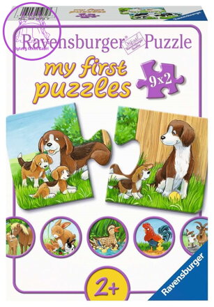 RAVENSBURGER Moje první puzzle Zvířecí rodiny 9x2 dílků
