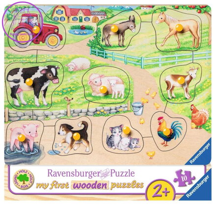 RAVENSBURGER Dřevěná vkládačka Ráno na farmě