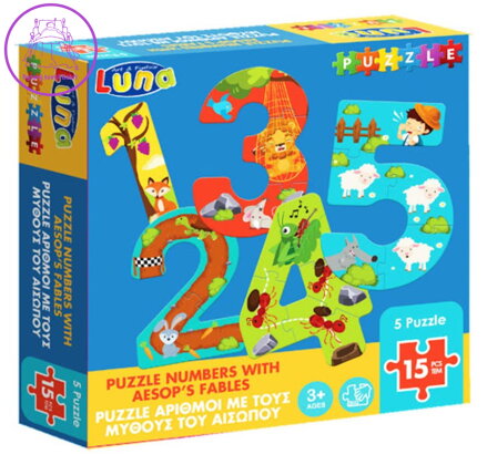 LUNA Puzzle Počítání s Ezopovými bajkami (1,2,3,4,5 dílků)