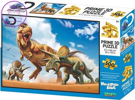 PRIME 3D Puzzle T-Rex vs.Triceratops 3D 500 dílků